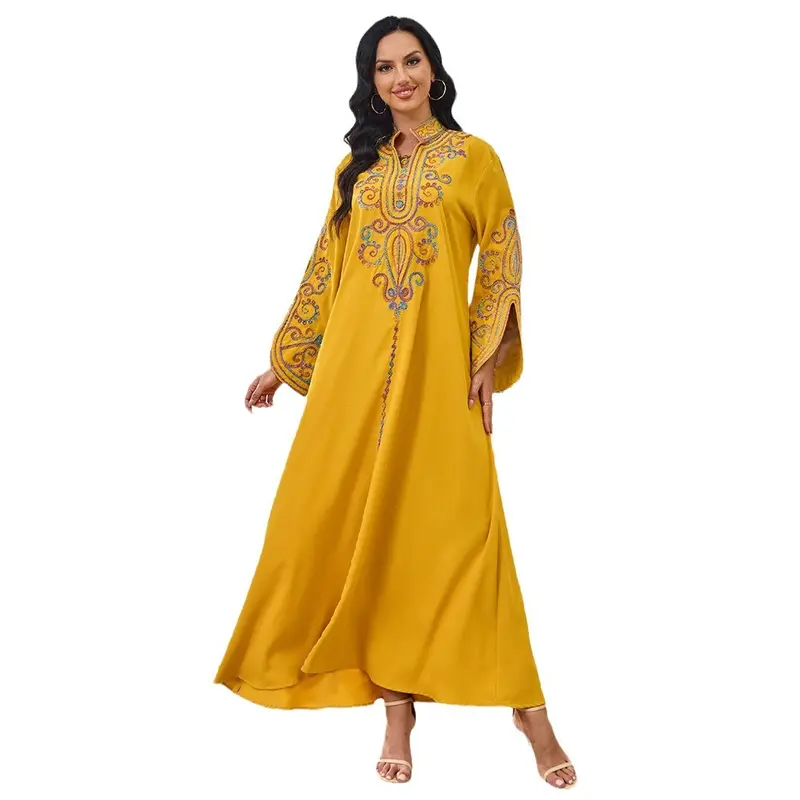 MT228 women's travel robe new rope embroidered elegant dress women 0