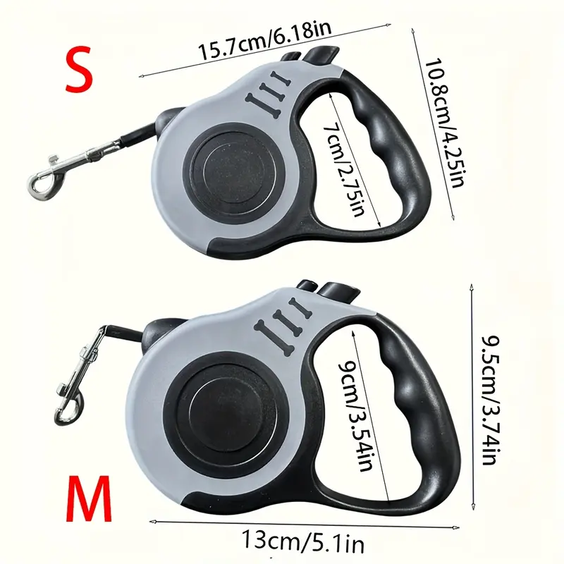 Durable Double Switch Retractable Pet Leash For Dogs - Easy Control And Comfortable Grip 1