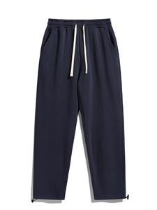 Men's Solid Drawstring Waist Thermal Lined Sweatpants, Regular Fit Casual Comfy Pants for Daily Wear, Men's Trousers for Fall & Winter