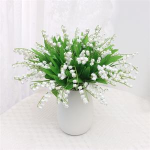 36pcs Artificial Plastic Lily of the Valley for Home Garden Wedding Table Decor(without vase)
