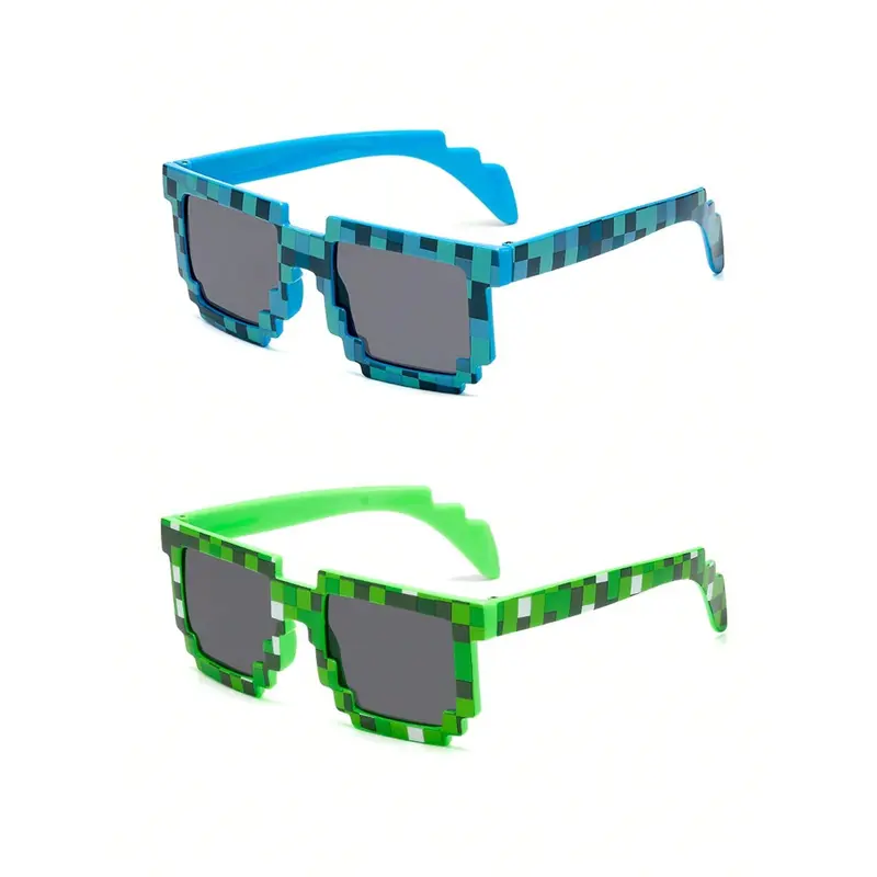 1pc/2/4/8/16pcs Mosaic Glasses For Teen Boys And Girls - Stylish And Personalized Pixel Eyewear 3