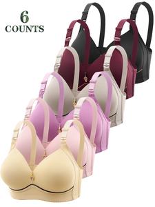 Women's Solid Rhinestone Decor Push Up Bra, Basic Casual Comfortable Breathable Bra for Daily Wear, Women's Lingerie for All Seasons, Pushbra, Womenswear, Lady Bra Sets, Breathable Comfy Bra, Breathable Fit Bra, Breathable Minimizer Bra