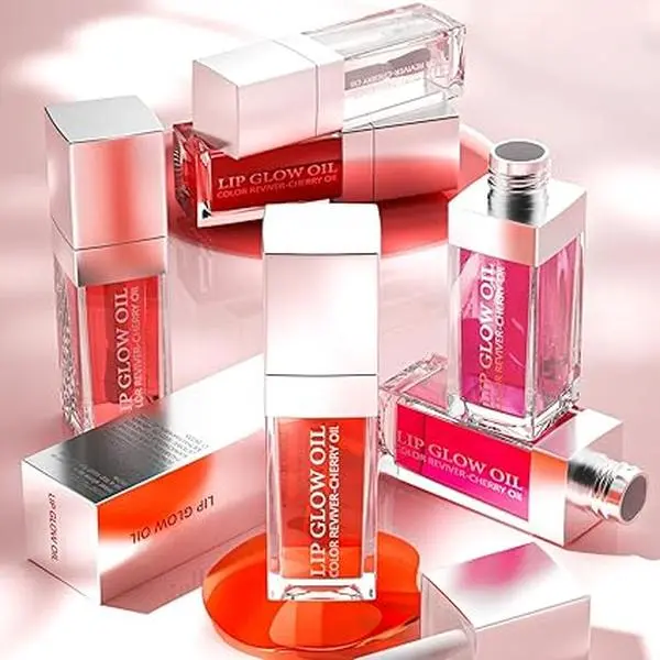 Hydrating Lip Glow Oil Hydrating & Long Lasting Plumping Lip Gloss Non-StickyTinted Lip Balm Lip Care Transparent Toot Lip Oil Prevents Lip Lines and Dry Cracked Lips (Rosewood)