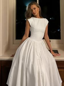 Women's Plain Cut Out Backless A Line Dress, Elegant Midi   Dress for Party Club Dating Wear, Ladies Clothes for All Seasons