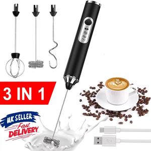USB Rechargeable Electric Milk Frother Handheld Coffee Whisk  Beater  Compact Portable 3 in 1 Kitchen Tool UK Seller Fast Delivery