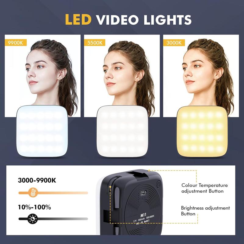 64 LEDs Selfie Light,3 Light Modes Video Light Photo Light-Rechargeable Clip on Phone/Laptop/Camera Light-for Makeup,YouTube,TikTok Live Streaming,Photography Vlog/Pictures/Meetings-Warmer Atmosphere. 1