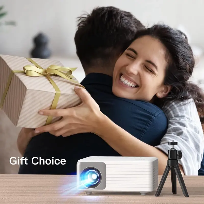 Mini Projector Full HD 1080P Support with WiFi Bluetooth, Portable Movie Projector with Tripod - Audio 7