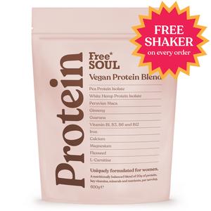 Vegan Protein Blend by Free Soul – Premium Plant-Based Protein Powder | Designed for Women | Multiple Flavours | 600g Pouch | 20 Servings