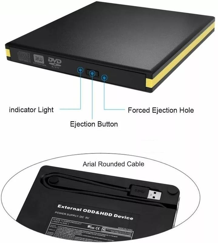 USB Interface Dual Layer Pop-Up Mobile External DVD Drive -RW for Various Make and Models 2