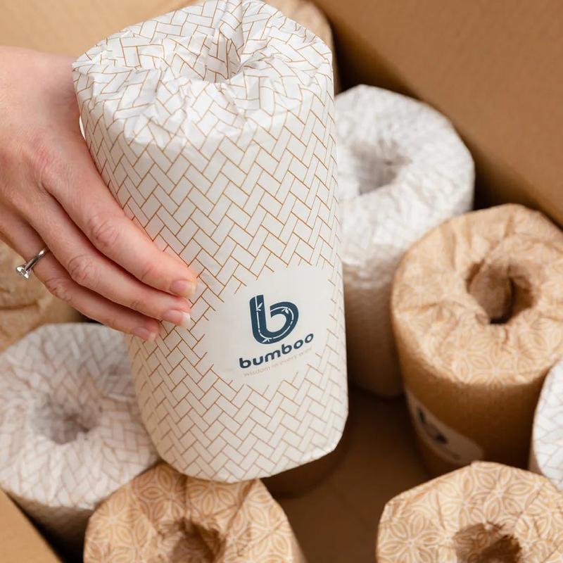 wrapped bamboo kitchen towels - 12 rolls 3
