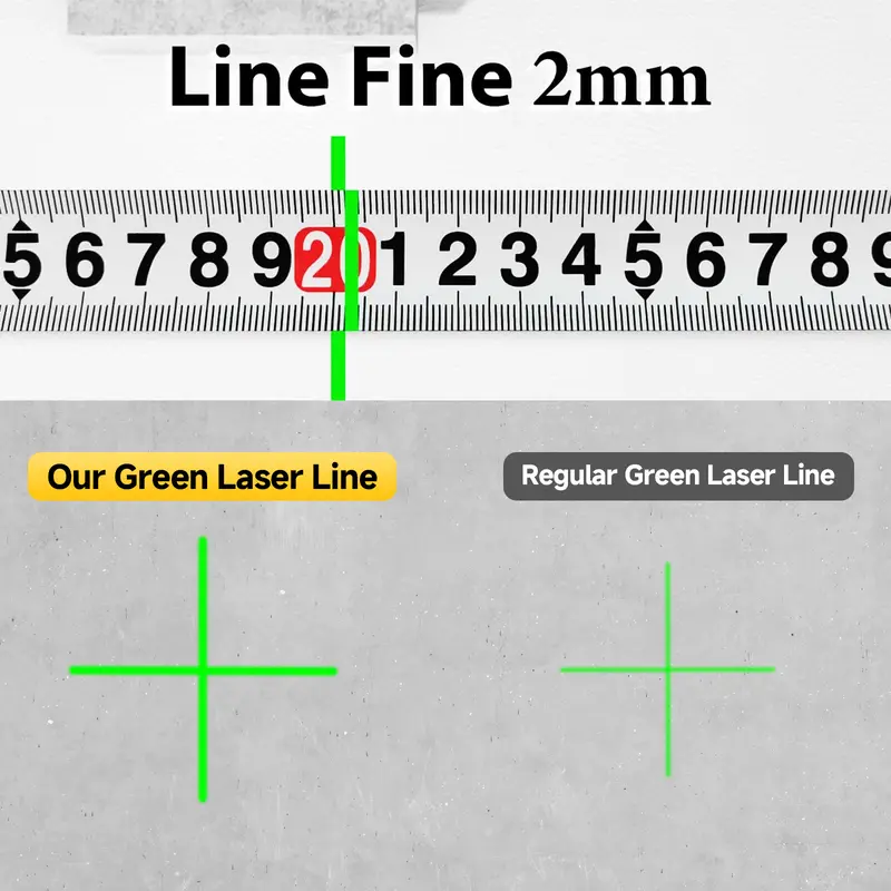 12 Lines 3 Sides 360 Â° Vertical Lines Laser Level Horizontal Green Light Level 2