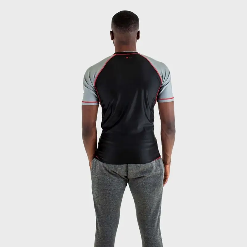 MEMFitness Men's Ambition Rash Guard Black Grey 2