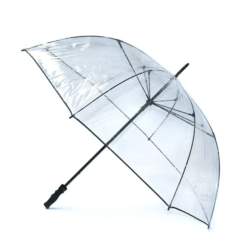 Clear PVC Golf Umbrella with Black Trim 1