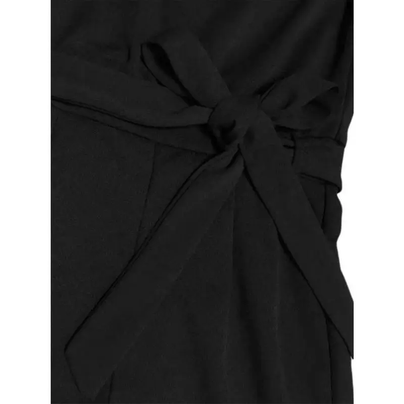 Women's Plain Cut Out Tie Front Batwing Sleeve Jumpsuit, Casual Simple Short Sleeve Straight Leg Jumpsuit for Summer, Women's Clothing 2024,  Fashion Women's One-piece Clothing for Daily Wear, Summer Clothes, Back To School Outfits Womenswear Overalls 3