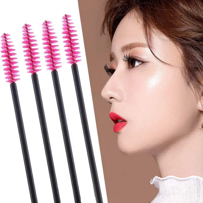 100 pcs Disposable Eyelash Mascara Brushes, Wands Applicator Eyebrow Brush Makeup Kit, Eyebrow Castor Oil Brush Makeup Tool 4