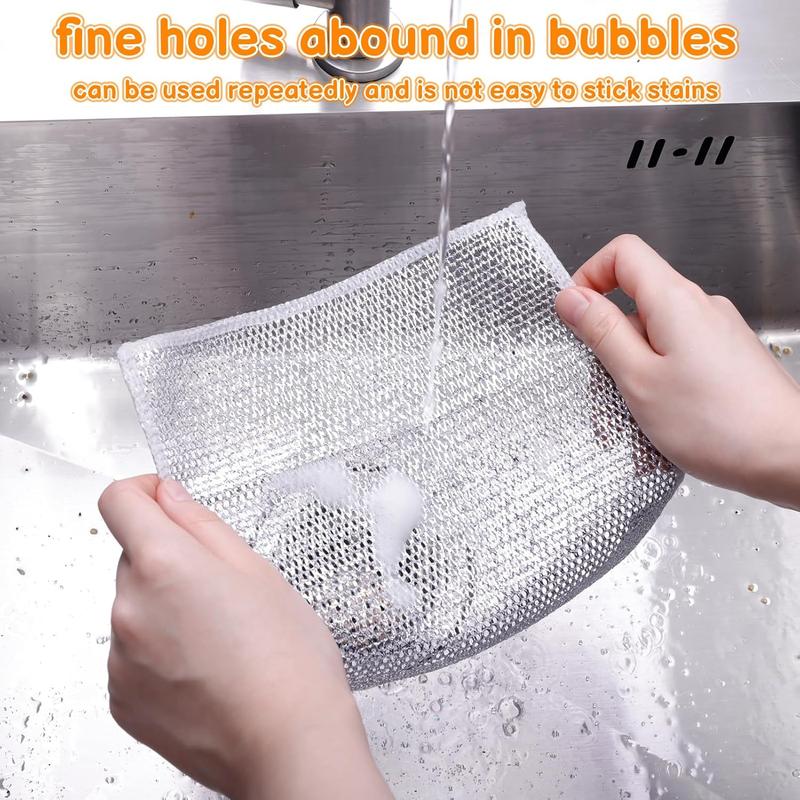 20 PCS Multipurpose Wire Dish Towels for Wet and Dry Cleaning, Reusable Kitchen Cleaning Cloths 5
