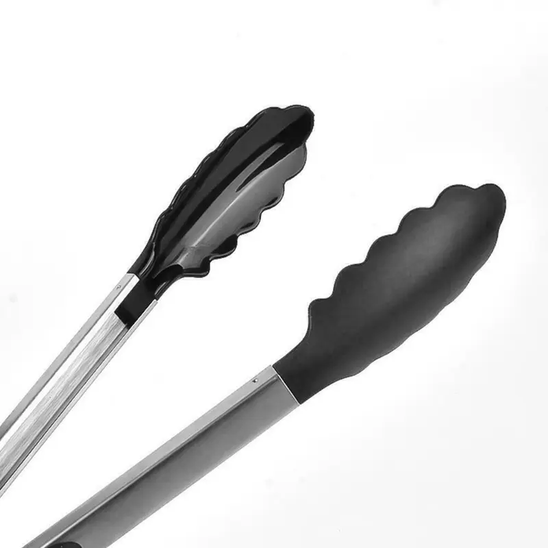 2X Kitchen Cooking Tongs Salad Serving Barbecue tools Stainless Handle Utensil 7