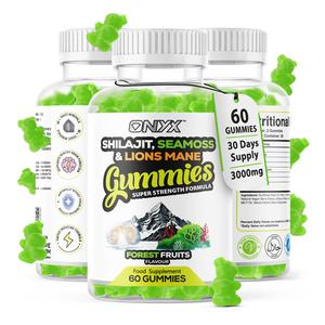 Shilajit, Sea Moss & Lions Mane Gummies 3000mg Adaptogen Blend with Vitamin D3 & C Healthcare Fitness Supplement