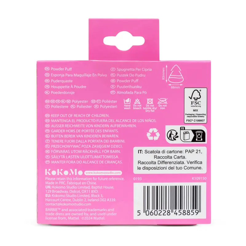 Barbie 2 Pack Reusable Triangle Powder Puff - Pink - Make-Up Puff - Powderpuff - Makeup Tool 4