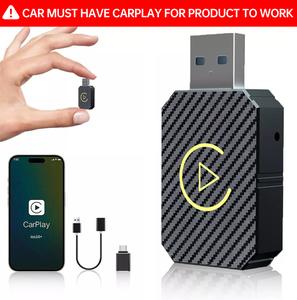 【UK SELLER Delivered within 72H】2 in 1 Wireless CarPlay Adapter & Android Auto Wireless Adapter - Convert Factory Wired to Wireless CarPlay Dongle Cars - Stable Fast Connection- Plug& Play - Auto Connect & Online Update