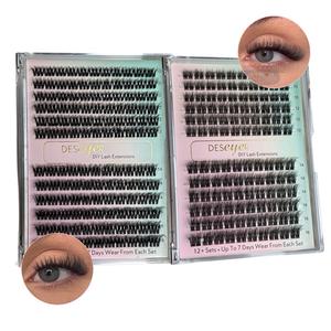 Clear Band Cluster Lashes Wispy Fluffy Faux XL Large Trays Russian and Hybrid Styles Limitless Fluffed Up D or C Curl 10-16mm 8-14mm 108 - 132 Clusters Eyelash Extensions