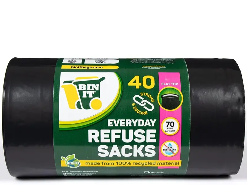 Set of 40 Everyday 70L Strong & Secure Refuse Sacks Tear Resistant Bin Bags 0