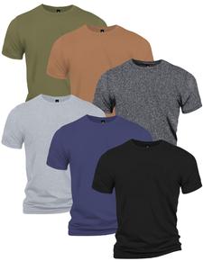 Men's Regular Fit Colorblock Short Sleeve Tee, Casual Comfy Round Neck T-shirt for Summer, Men's Top for Daily Wear