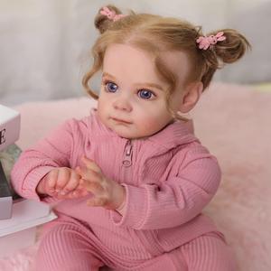 22 Inch Realistic Reborn Girl Doll Toy, Soft Girl Toy, Lifelike Newborn Toy for Kids Girl Birthday Gift, Full Squishy Body Silicone Baby Dolls By Ellie, Cute Reborn Doll, Gorgeous Doll, Gifts for Best Friend, Reborn Dolls, Gorgeous Doll, Soft Cuddly Gift
