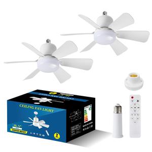 Remote Control E27 Ceiling Fan with LED Lights, 30W Silent Lamp Fan, 3-Wind Speed Adjustable Ceiling Fanlights with LED Light, Cozy Lighting, Night Light Fan with Detachable Blade for Restaurant, Girly Room Lights