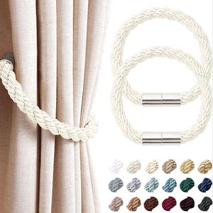 2pcs Thick Rope Curtain Tiebacks with Simple Magnetic Holders, Modern Home Decor for Bedroom and Living Room Style, Interior Decoration Accessories, Window Decorations Supplies