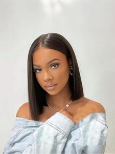 Human Hair Glueless Lace Frontal Bob Wig, Human Hair Pre Plucked Pre Cut 4x4 Hd Lace Frontal Closure Glueless Wigs, Human Short Straight Bob Pre Styled Wig for Women Girls Daily Party, Human Hair Wig, Human Hair Silky