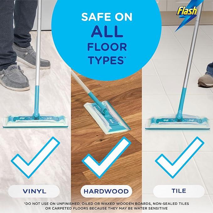 Flash Speed Mop Starter Kit with 1 Mop, 8 Wet Mopping Cloths & 16 Dry Sweeping Pads - No Bucket Required 3