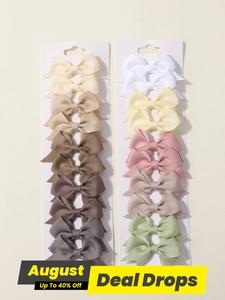 Bowknot Design Hair Clip Set As Gift, Summer Outfits 2025 Plain Color Hair Clips, Temperament Seamless Bangs Clip for Party, Daily Clothing Decor