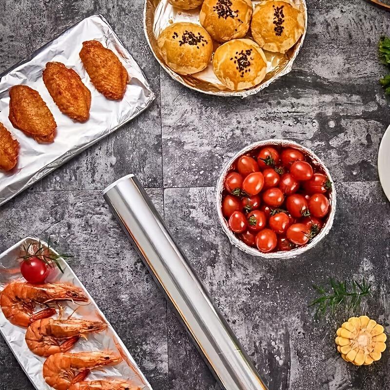 1 Roll Heavy Duty Aluminum Foil, 12-Inch Wide, Premium Wrapping for Christmas and New Year Gifts, 65.66 Sq Ft, No Electricity Needed, Holiday Material Cookware Disposable 5