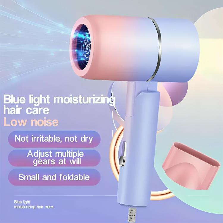 Professional Hair Dryer, Foldable Quick Drying Ionic Hairdryer with Concentrator, Portable Travel Hairdryer with Heating and Cool Button for Multi Women Man Hairstyles, for Home Salon Travel 2