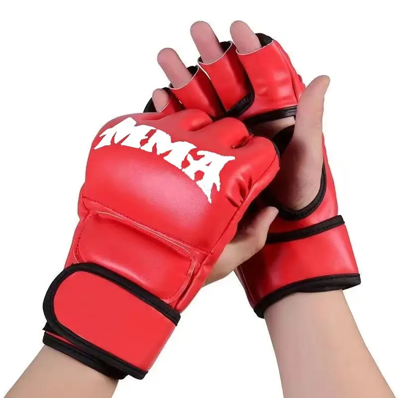 2025 Adult Professional Boxing Gloves Combat Sandbag Training Boxing Gloves Sanda Muay Thai MMA Kickboxing Half Finger Glove 2