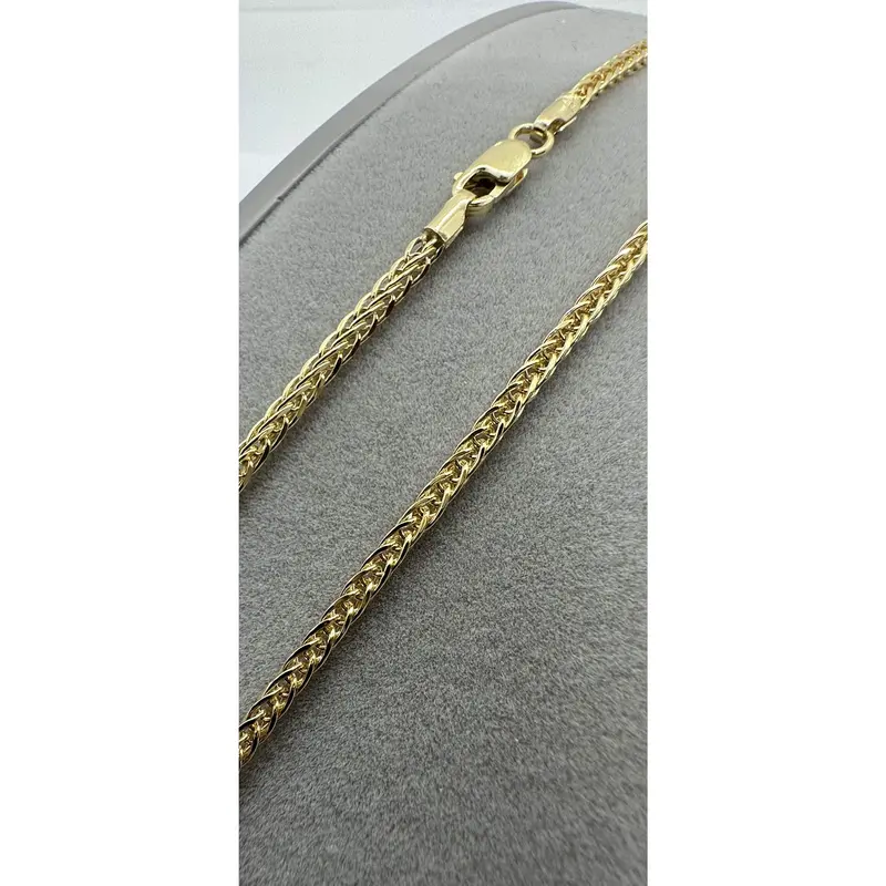 9ct Yellow Gold 2mm Diamond Cut Square Spiga Chain Various Lengths (0537) 1