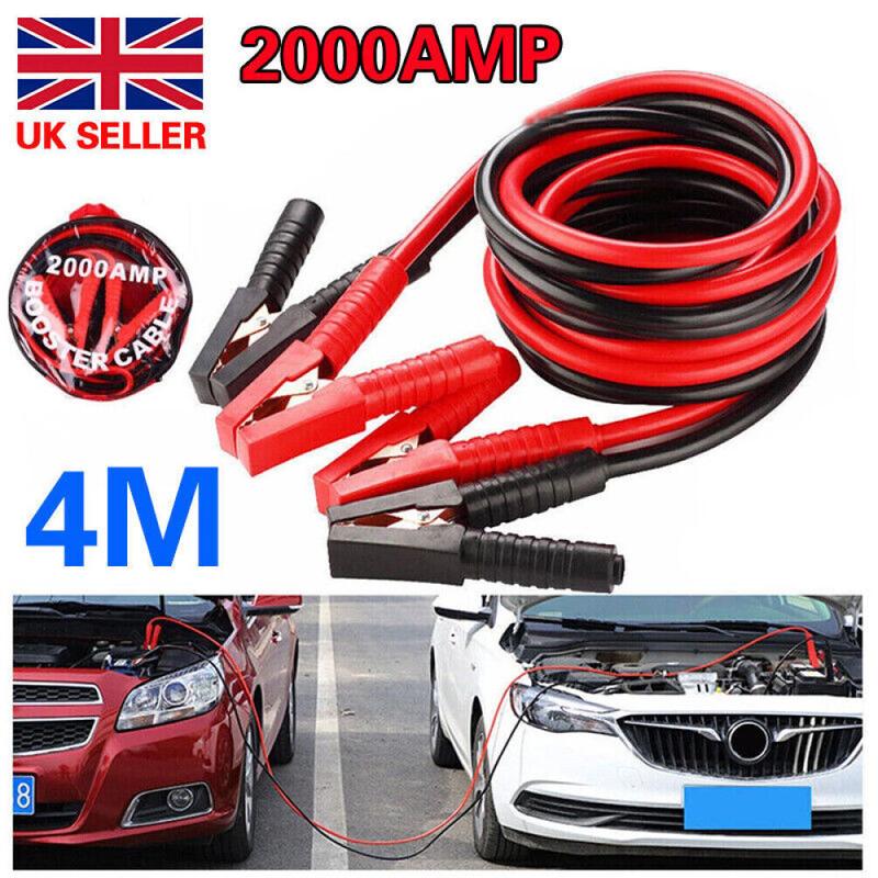 4M Heavy Duty Jump Leads 2000AMP Car Van Battery Starter Booster Cables Jumper~ 1