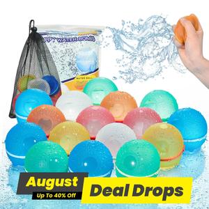 Reusable Water Ball, Silicone Water Bomb with Mesh Bag, Water Balloon Toy for Pool Party, Suitable for Boys and Girls, Kids Toys, Swimming Pool Portable Toys, Swimming Ball Pit Toys for Girls Fun, Pool Kit