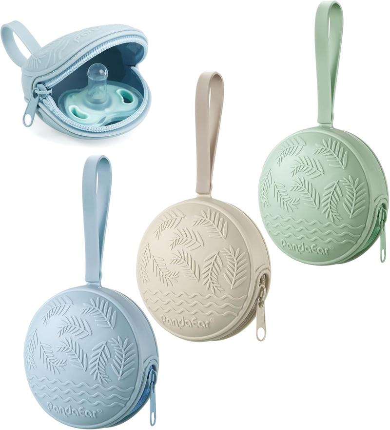 Product Introduction of 3 Pack Silicone Dummy Holder Case and soothers for Travel - BPA Free 3