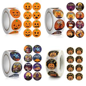 500pcs Custom Halloween Pumpkin Stickers for Festive Gift Packaging