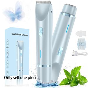 Electric Multifunctional Hair Trimmer, 1 Box Portable Electric Shaver with Rechargeable Hair Removal Dual Heads, Waterproof Hair Removal Tool for Underarm, Body, and Facial, Bikini Shaver for Women, Cordless Trimmer, High Quality Trimmer