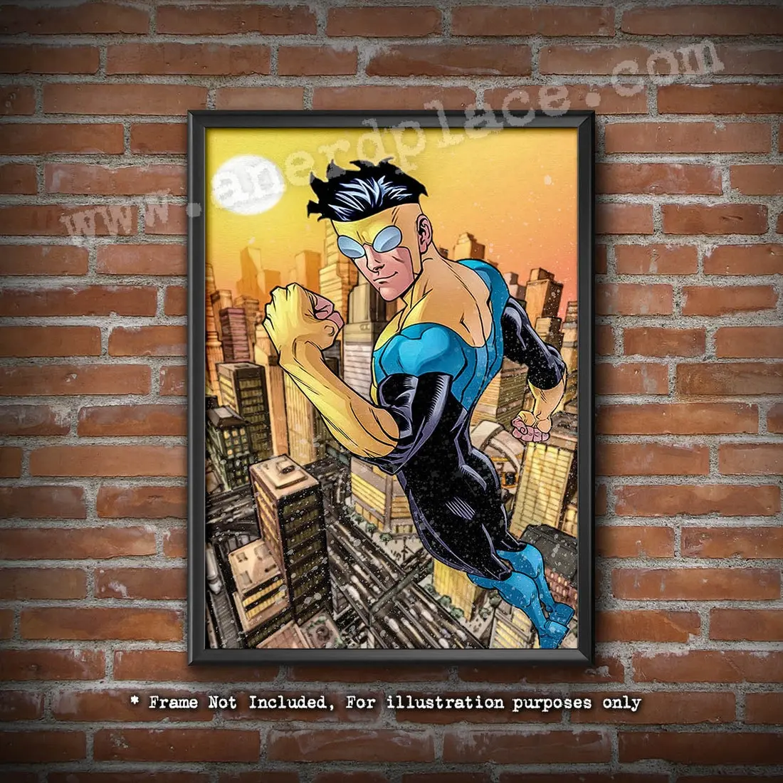 Vintage Invincible v2 Comic Tribute Painted Art Print for Man Cave comic book superhero Poster
