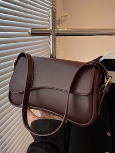 25 fall&winter Women's Elegant Crossbody Shoulder Bag, Plain Color Flip Cover Design, Adjustable Strap, All Seasons Commuter Bag, Fashionable Single-Shoulder, Crossbody Purse