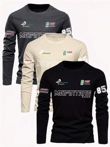 Men's Letter Print Long Sleeve Sweatshirt, Casual Comfy Round Neck Pullover for Fall & Winter, Men's Clothes for Daily Wear