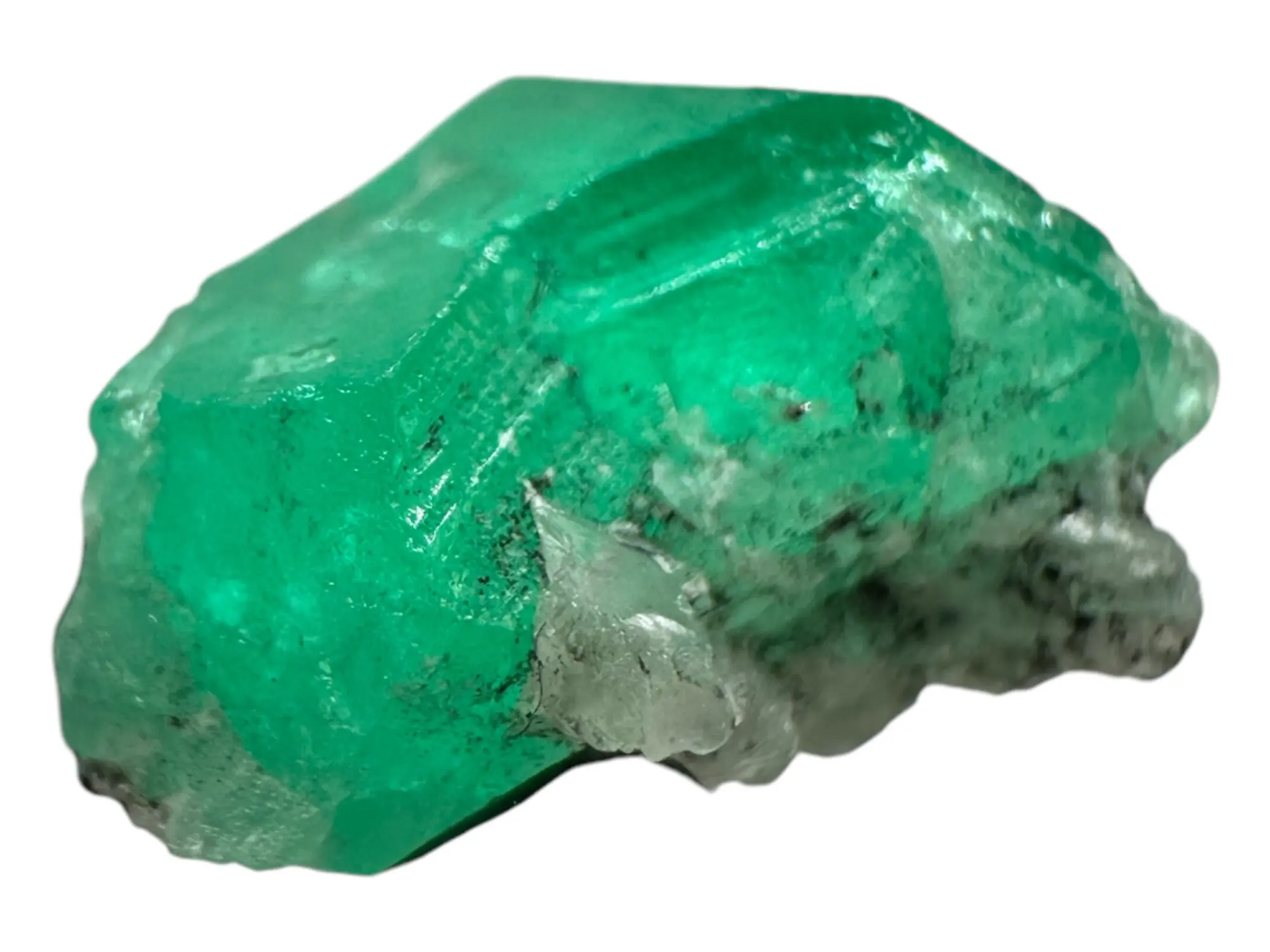 Colombian Emerald Crystal, Raw Green Emerald Rough, Uncut Collector Specimen, 4.4 Carat Emerald, Natural Beryl Crystal from Colombia