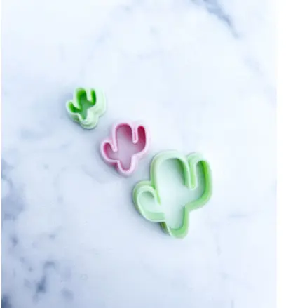 Cactus Polymer Clay Cutter | Embossed Cutter | Summer Polymer Clay Earrings | Cookie cutters | Metal air dry silver 2