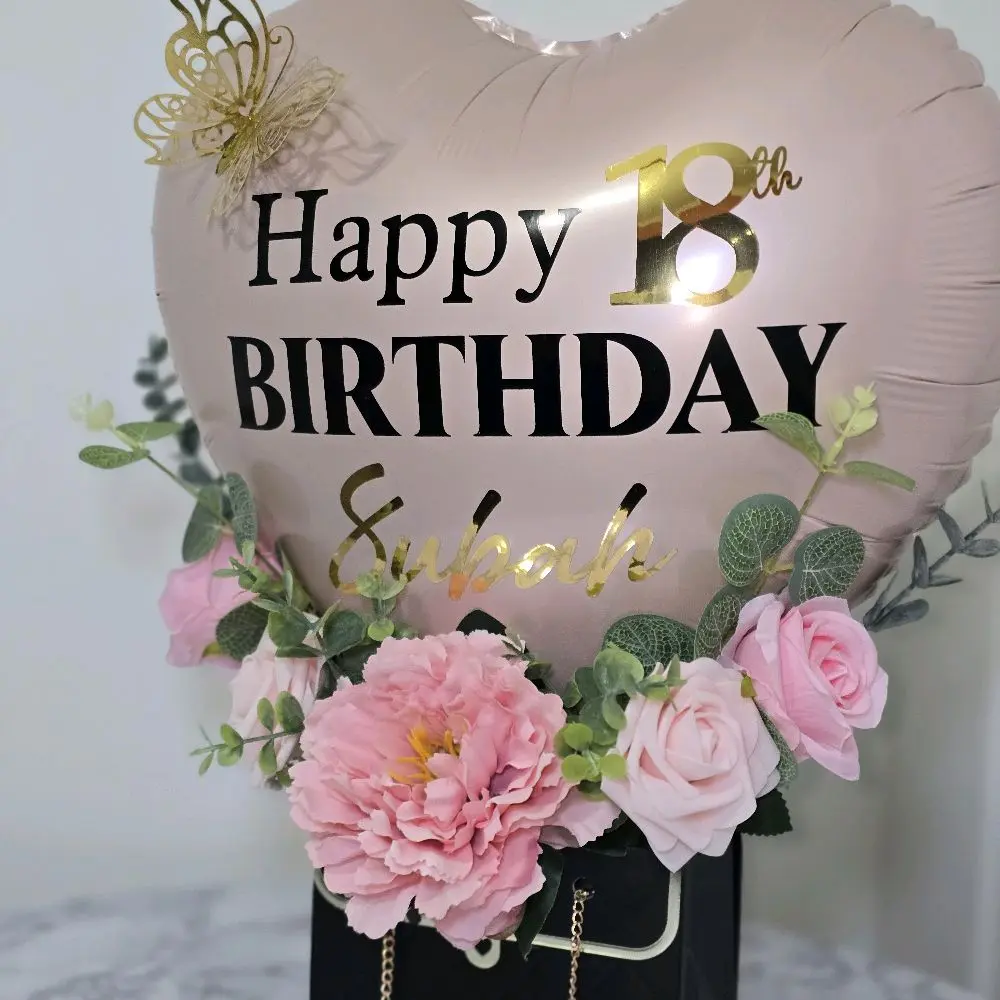 Personalised Luxury Balloon Bouquet Gift with Butterfly Detail - Wedding, Flower, Birthday