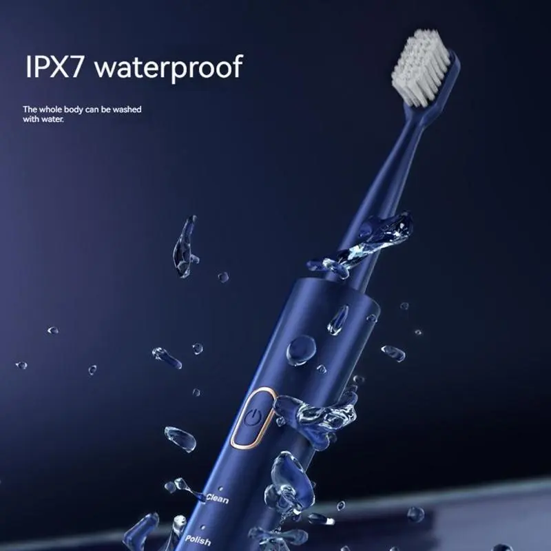 【UK SELLER】Electric USB Charging Toothbrush, 1 Count Soft Bristles Toothbrushes & 4 Counts Brush Head & 1 Count Charging Cable, Intelligent Cleaning Toothbrushes, Valentine's Day Gift Oral Sensitive Cleansing Blue 6