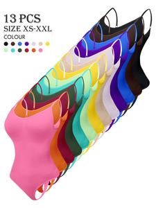 Women's Solid Color Shapewear Bodysuit, High Stretch Tummy Control Shaper, Ladies Clothing for Daily Wear